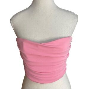 Zara Bustier Crop Tube Top Light Pink